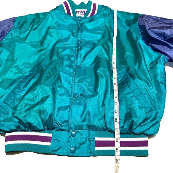 Vintage MVP Corp Blue and Purple Satin Sports Jacket Women's S Small - Picture 7 of 7